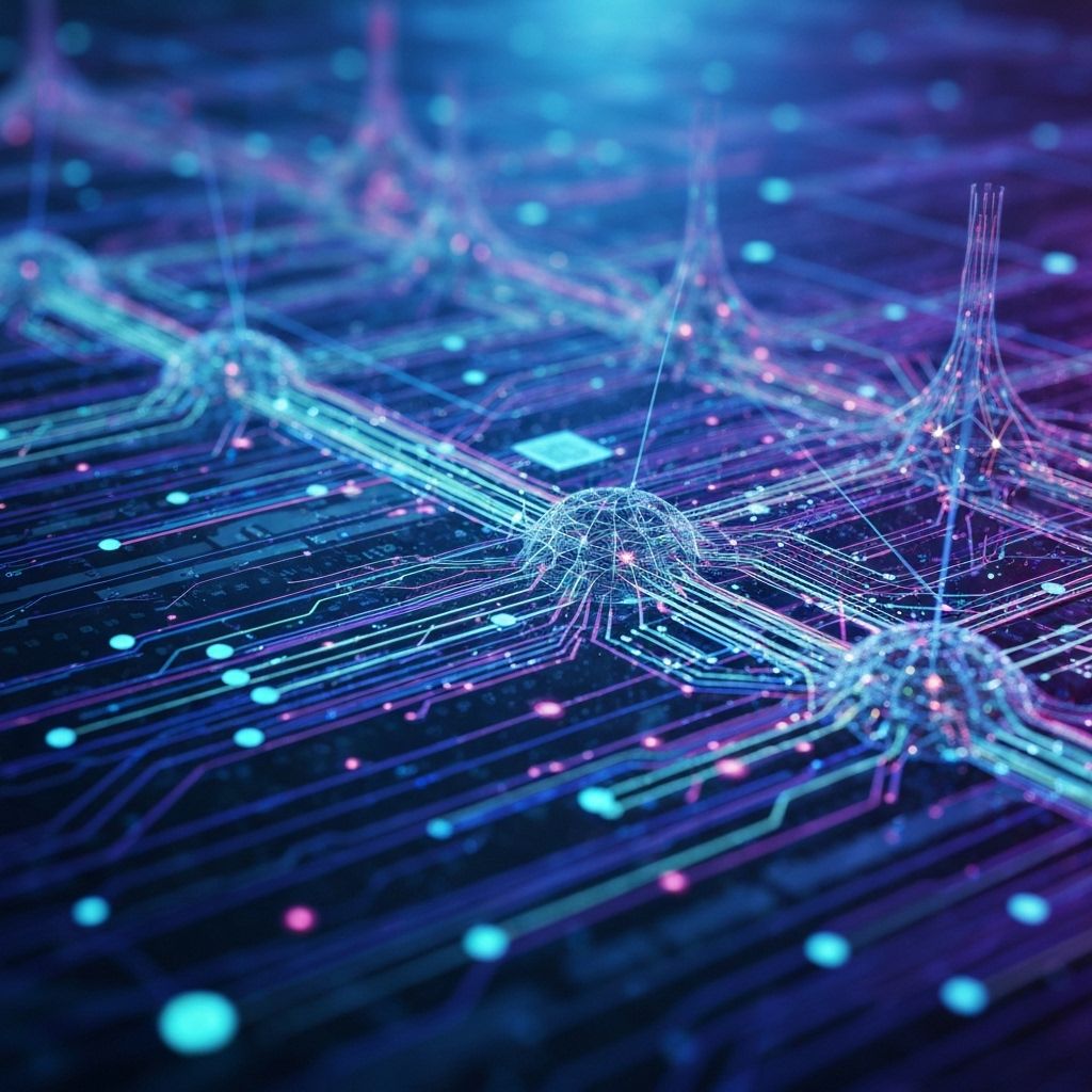 AI technology visualization with network connections